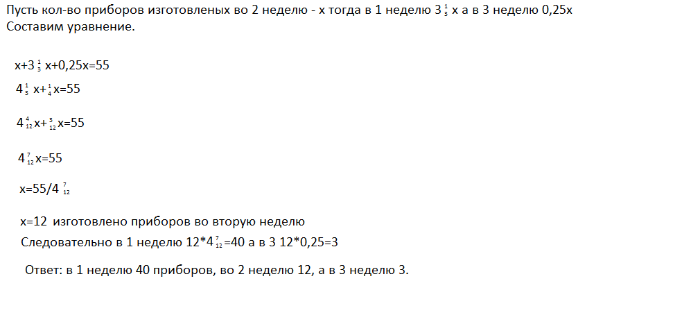 На изготовление 55