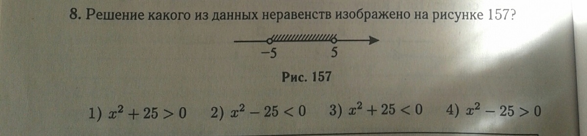 Решение какого из данных неравенств изображено на рисунке 1